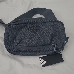 Adidas Black and Gray Men's Belt Bag